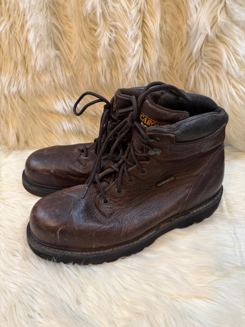 Carolina Men's Brown Steel Toe Waterproof Leather Work Boots -Men’s Size 12D